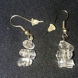 Costume earrings - clear prisms.